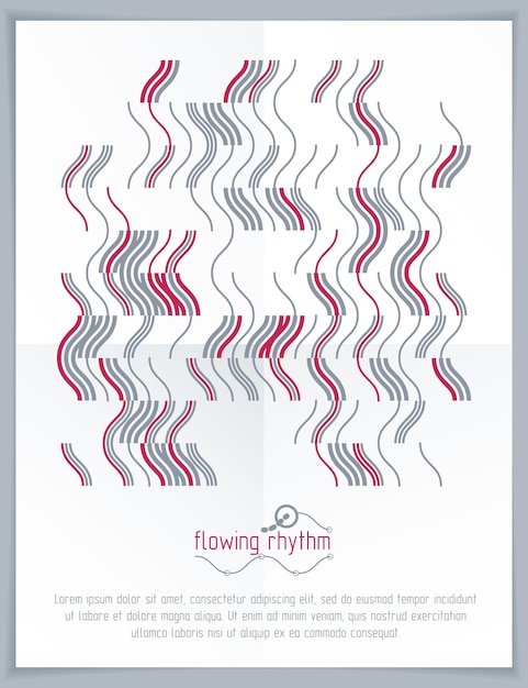 Illustration vectorielle de lignes ondulées abstraites. Modèle graphique, affiche publicitaire. Modèle technologique.