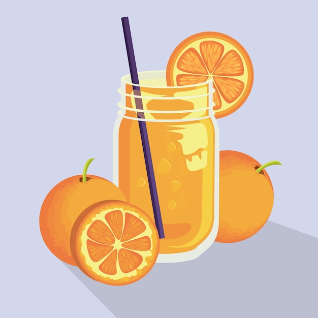 Illustration Vectorielle De Limonade à L'orange