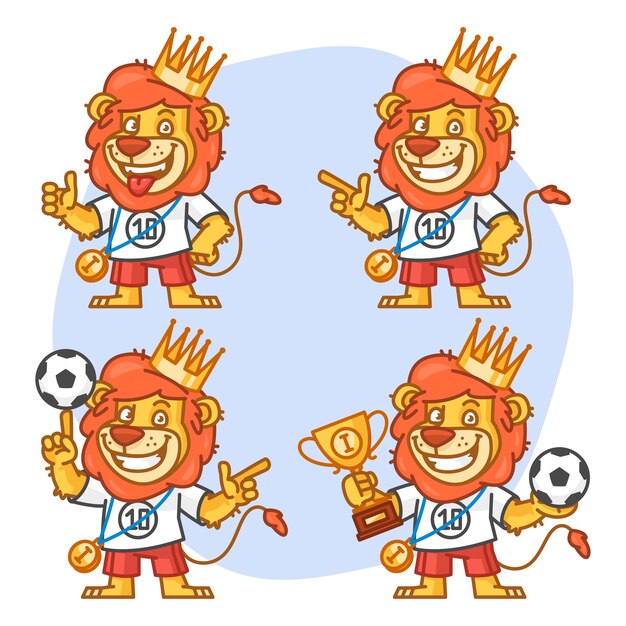 Vecteur illustration vectorielle, lion footballer partie 2, format eps 10