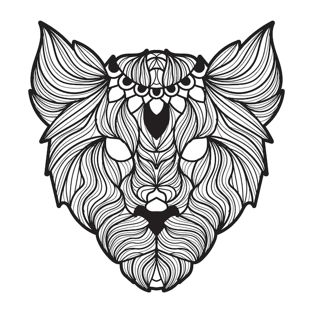 Vecteur illustration vectorielle de lion mandala