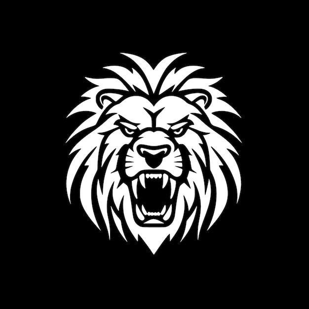 Illustration vectorielle Lion noir et blanc