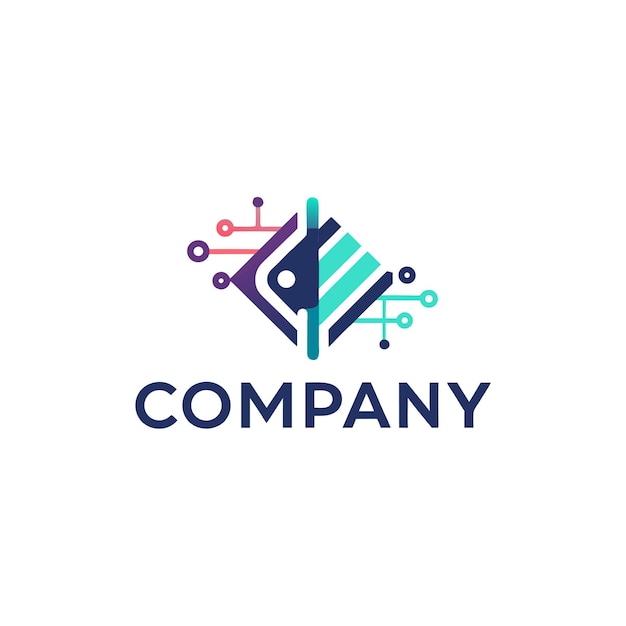 Illustration vectorielle de logo créatif pour une société de démarrage technologique