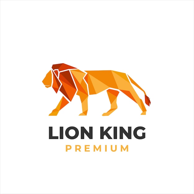 Illustration Vectorielle De Logo D'un Lion Géométrique Formant Un Lion