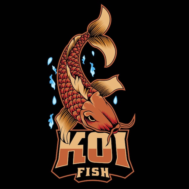 illustration vectorielle de logo de mascotte de poisson koi