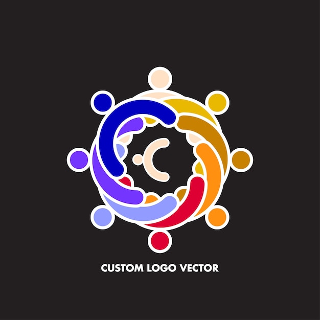 Vecteur illustration vectorielle de logo personnalisé de la communauté des personnes