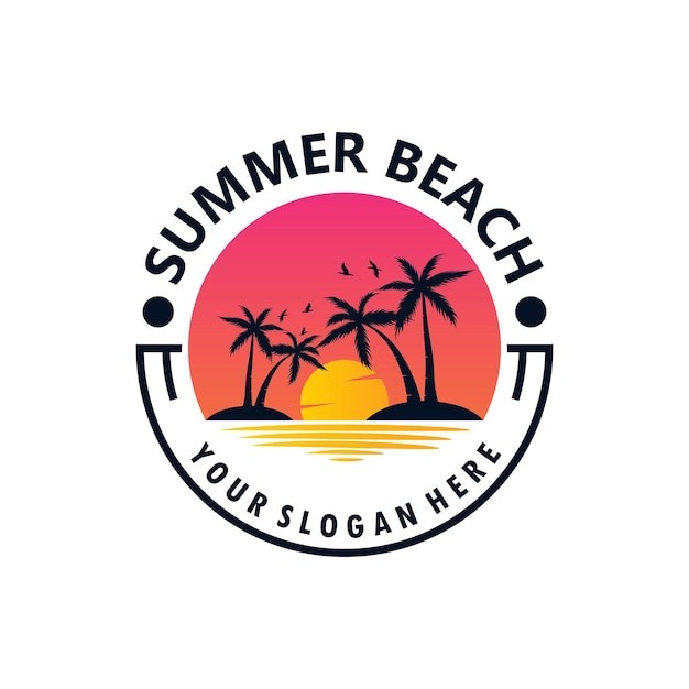 illustration vectorielle de logo de plage d'été