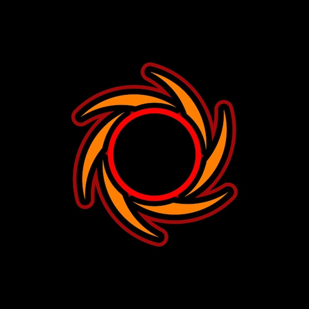 illustration vectorielle d'un logo de vortex de feu avec un blanc au milieu