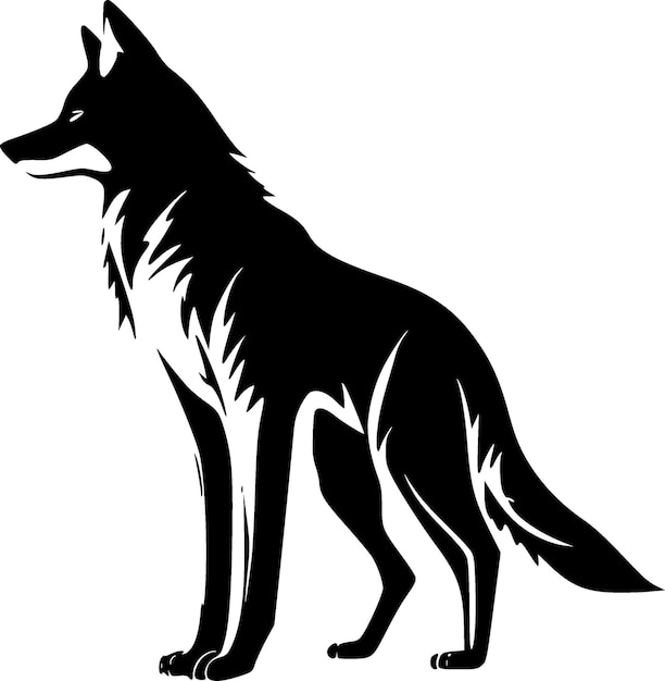 Vecteur illustration vectorielle loup noir et blanc