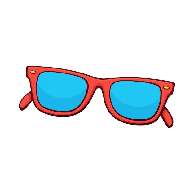 Illustration vectorielle Lunettes de soleil avec monture en plastique rouge et verres bleus