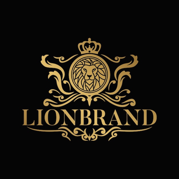 Illustration Vectorielle De Luxe Golden Royal Lion King Logo Design