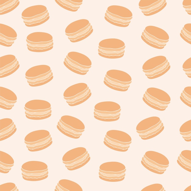 Illustration Vectorielle De Macarons Aux Pêches Pour La Couverture De Papier Peint Impression Confiserie Desserts Alimentaires Intérieurs