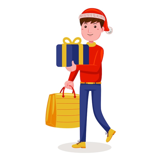 Illustration vectorielle de magasinage de Noël