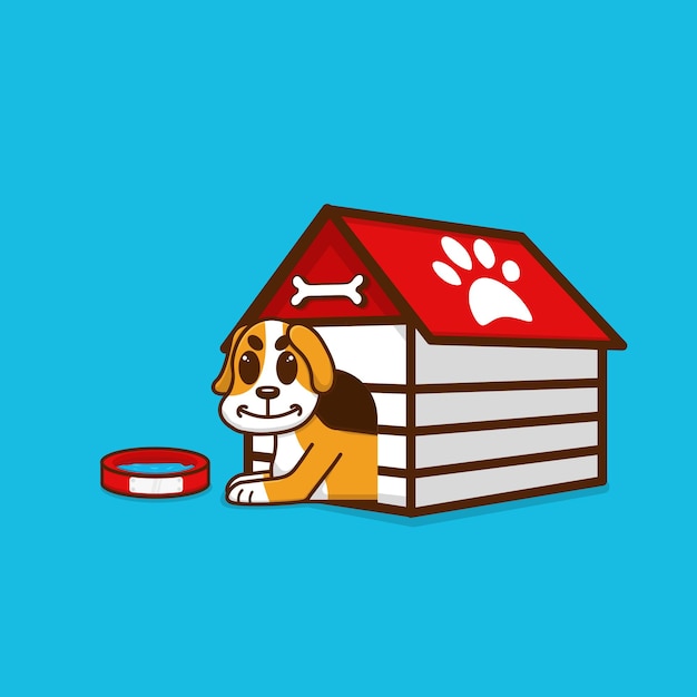 Illustration vectorielle de maison de chien