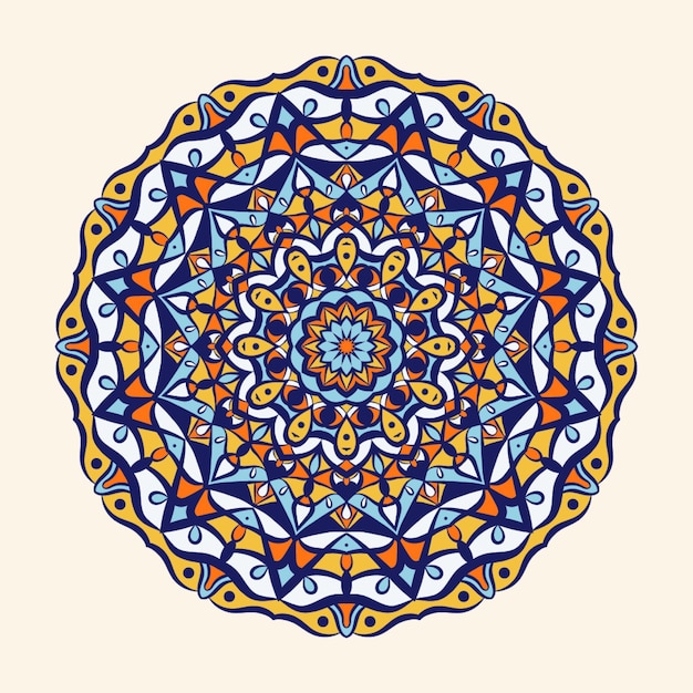 Illustration Vectorielle D'un Mandala Avec Motif Floral Background