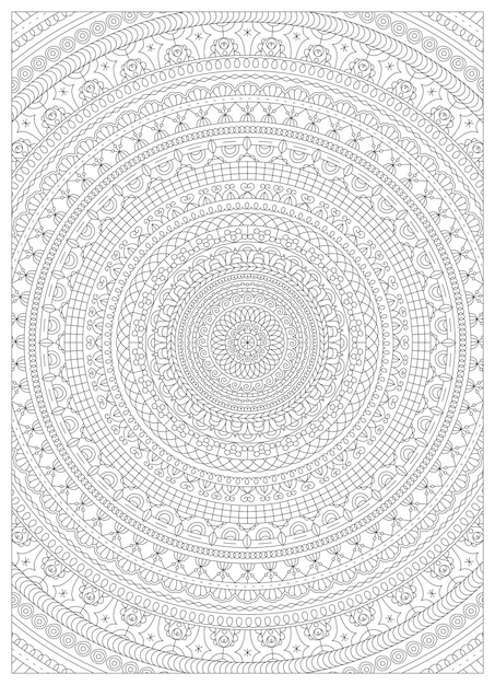 Illustration vectorielle de mandala page à colorier