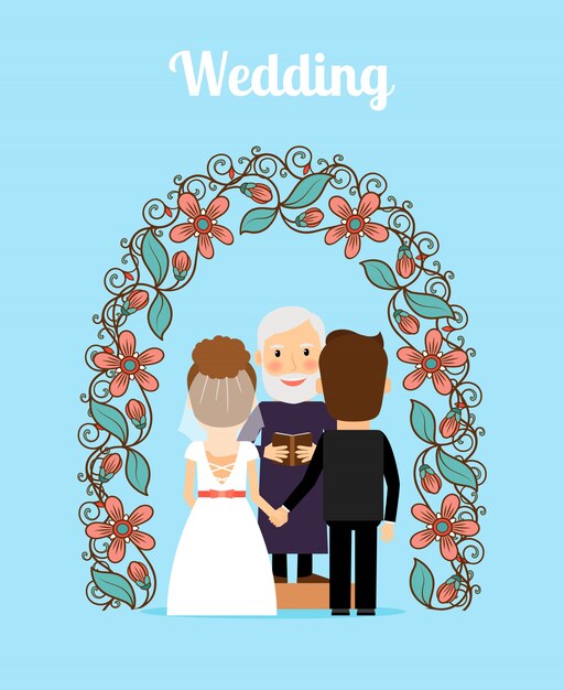 Vecteur illustration vectorielle de mariage