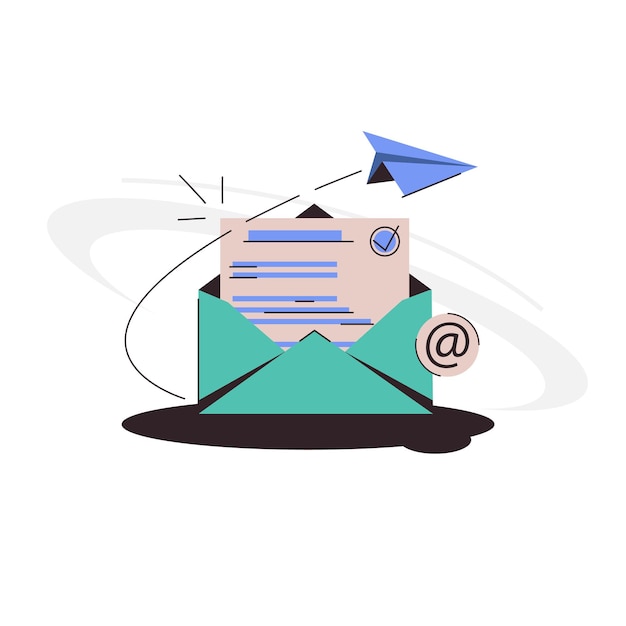 Illustration vectorielle de marketing par e-mail Concept d'offres d'actualités de newsletter de marketing par e-mail