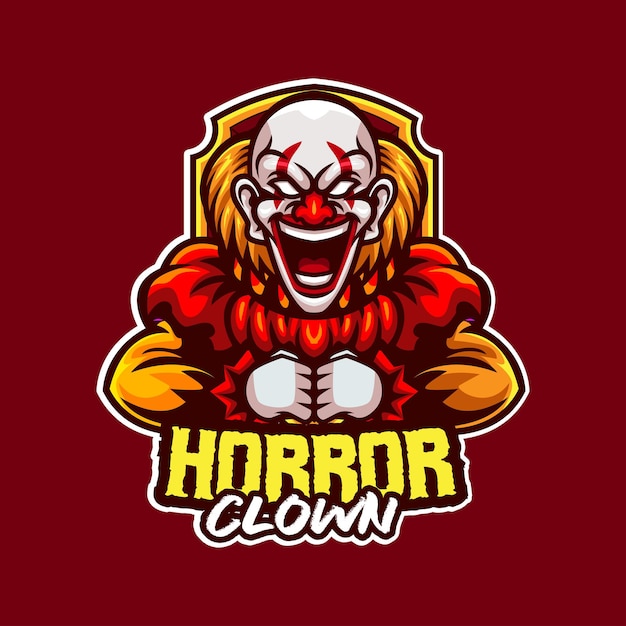 Vecteur illustration vectorielle de mascotte de clown avec style esport