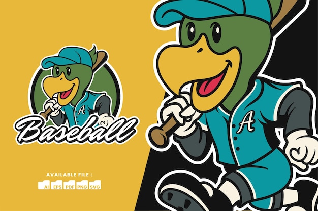 Vecteur illustration vectorielle de la mascotte du baseball de l'aigle mignon