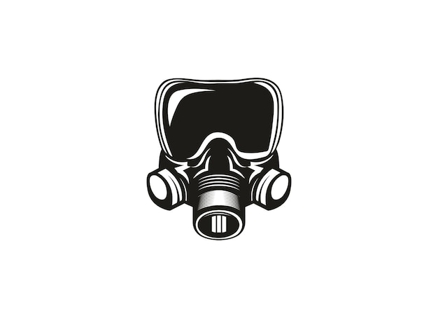 Vecteur illustration vectorielle de masque à gaz isolée sur blanc. illustration vectorielle de respirateur