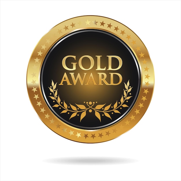 Illustration vectorielle de médaille d'or isolée sur fond blanc