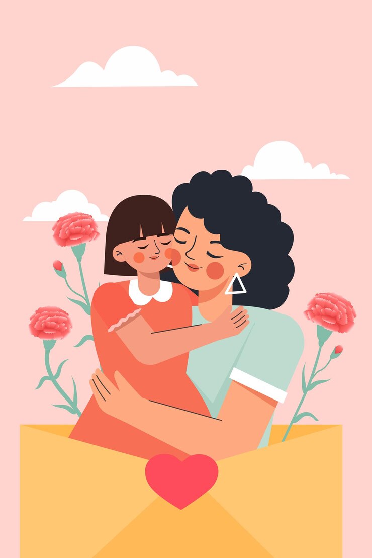 Illustration vectorielle mère et fille