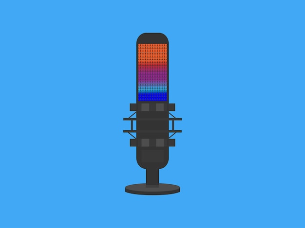 Illustration Vectorielle De Microphone De Jeu Rétro Lumineux