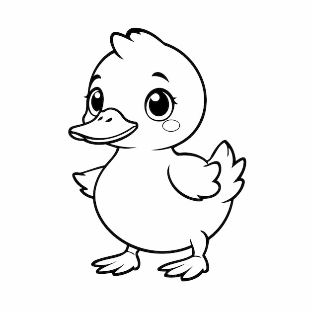 Vecteur illustration vectorielle d'un mignon canard dessiné à la main pour les enfants