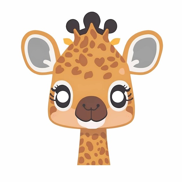 Illustration Vectorielle D'un Mignon Dessin Animé Giraffe Animal De Style Kawaii Bébé Giraffe Icône De Personnage