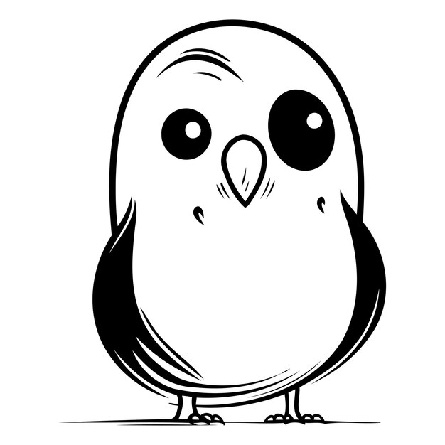 Vecteur illustration vectorielle d'un mignon hibou de dessin animé isolé sur un fond blanc