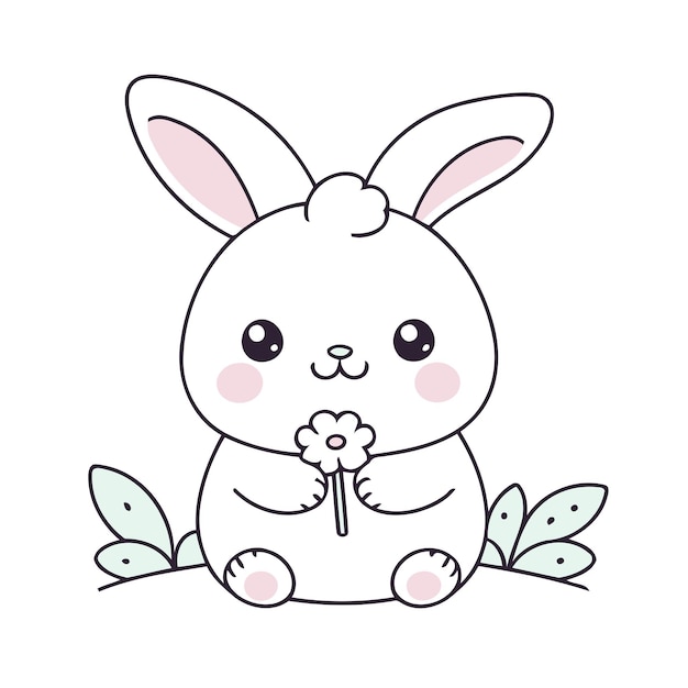 Vecteur illustration vectorielle d'un mignon lapin pour les tout-petits
