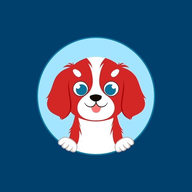 Vecteur illustration vectorielle de mignon mignon chiot rouge chien logo dessin animé