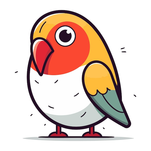 Illustration vectorielle d'un mignon oiseau perroquet un mignon perroquet de dessin animé