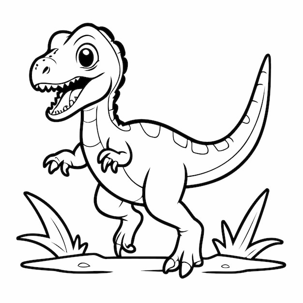 Vecteur illustration vectorielle d'un mignon vélociraptor pour les tout-petits