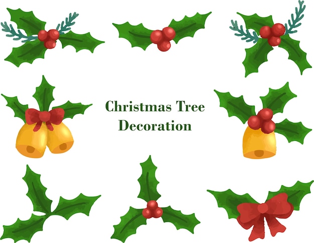 illustration vectorielle mignonne de l'actif de décoration de Noël enneigé