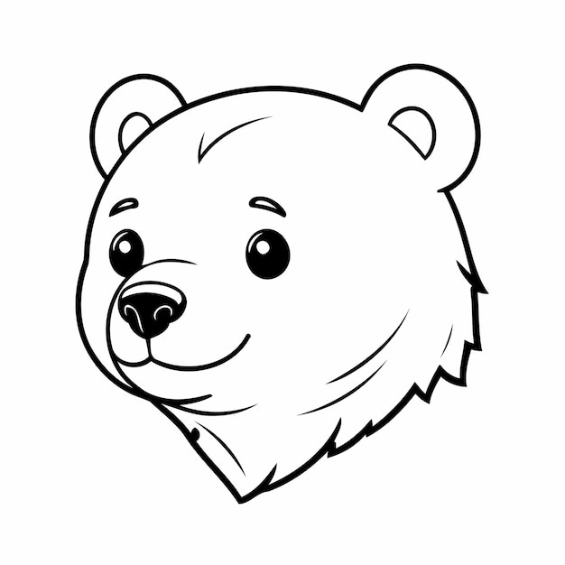 Illustration vectorielle mignonne Activité de coloration du dessin de l'ours