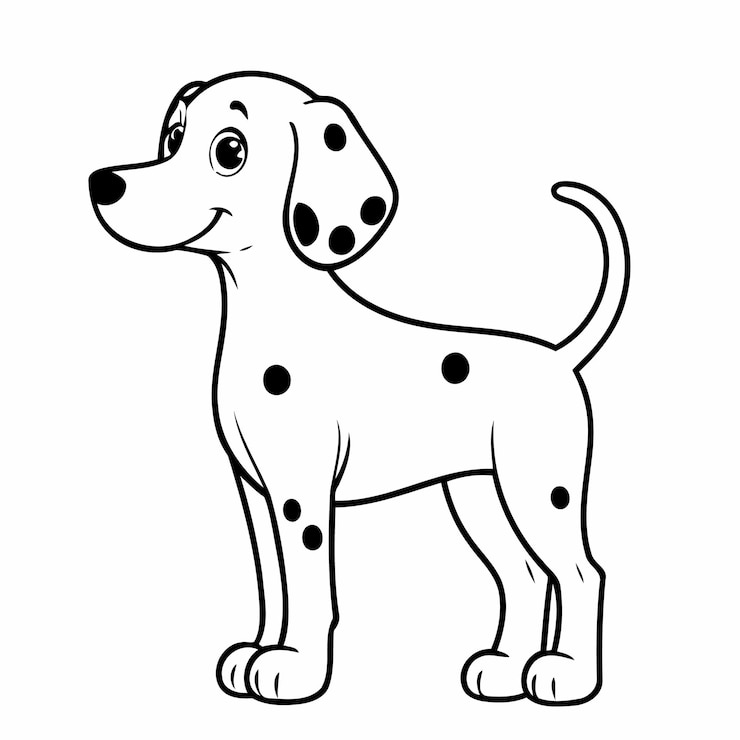 Vecteur illustration vectorielle mignonne dessin dalmatien pour les enfants page