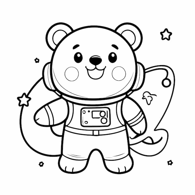 Illustration vectorielle mignonne dessin d'ours pour les tout-petits livre