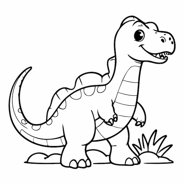 Illustration vectorielle mignonne Dino griffon pour les enfants feuille de travail de coloration