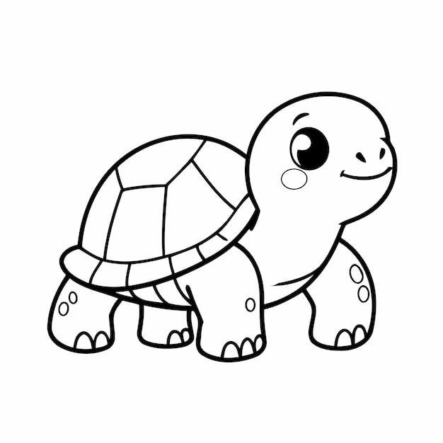 Vecteur illustration vectorielle mignonne doodle de tortue pour les tout-petits