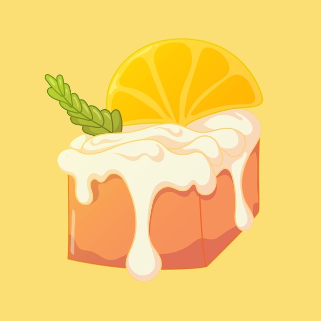 Une Illustration Vectorielle Mignonne Du Gâteau Au Citron