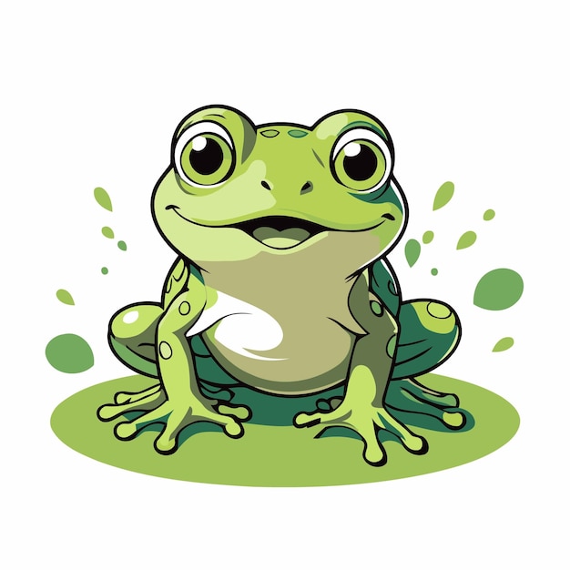 Illustration vectorielle d'une mignonne grenouille pour un livre pour enfants