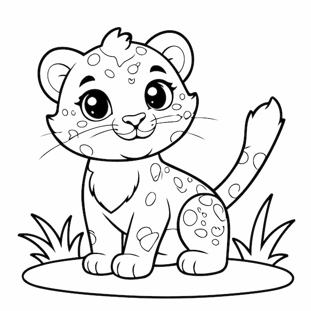 Illustration vectorielle mignonne Leopard dessiné à la main pour les enfants