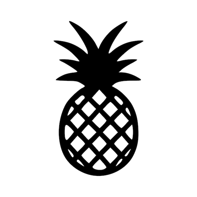 Illustration vectorielle minimale de silhouette noire ananas