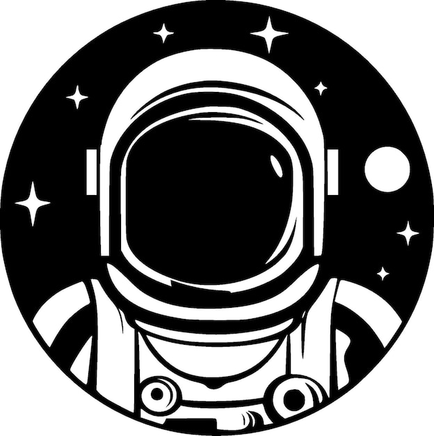 Illustration Vectorielle Minimaliste Et Plate Du Logo De L'astronaute