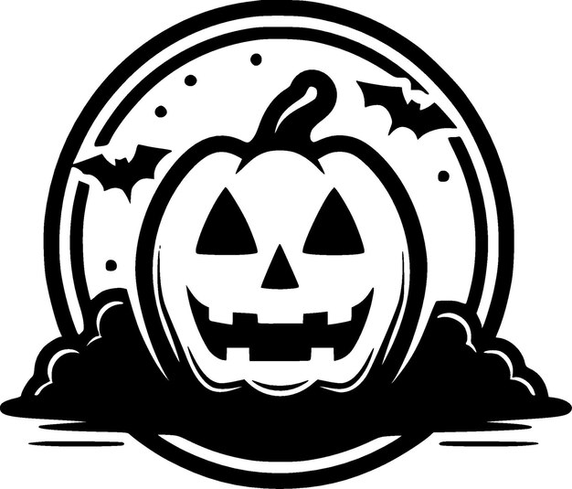 L'illustration Vectorielle Minimaliste Et Plate Du Logo D'halloween