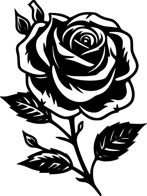 Illustration vectorielle minimaliste et plate du logo Rose