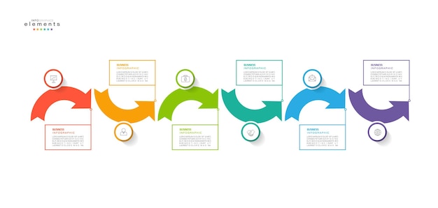 Illustration Vectorielle Modèle De Conception D'infographie Avec Des Icônes Et 6 Options Ou étapes