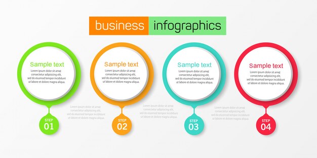 Illustration Vectorielle Modèle De Conception Infographique Avec 4 Options Ou étapes