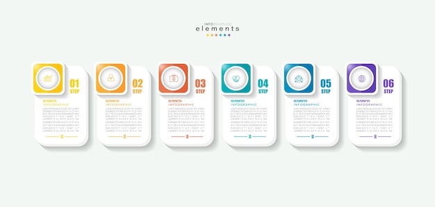 Illustration Vectorielle Modèle De Conception Infographique Avec Icônes Et 6 Options Ou étapes.